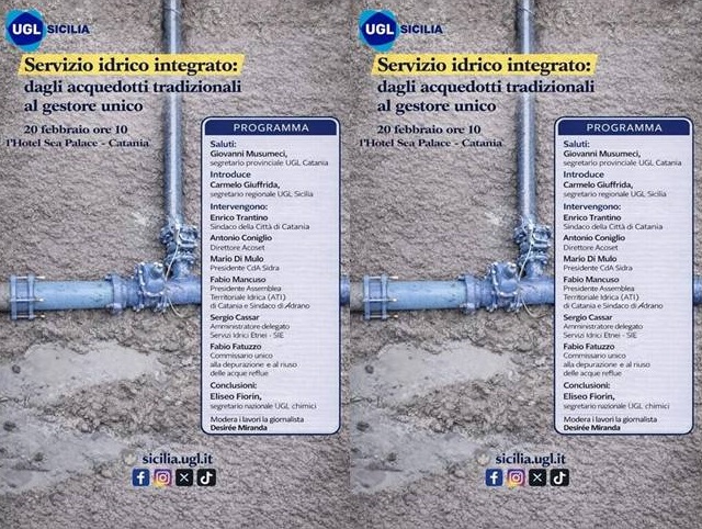 Sistema idrico integrato, confronto a Catania sul passaggio al gestore unico